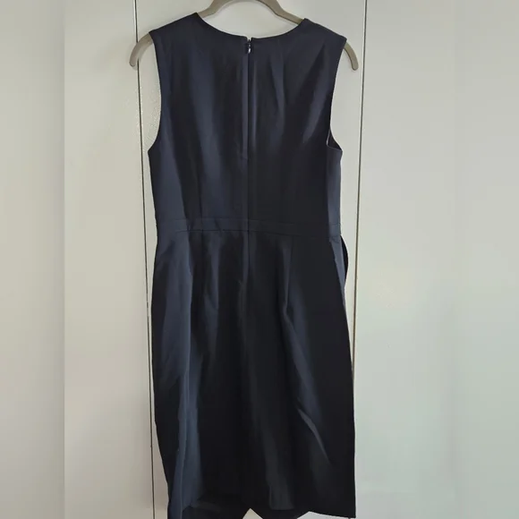 J.Crew 6P Black Shift Dress With Tulip Hem - Picture 2 of 8